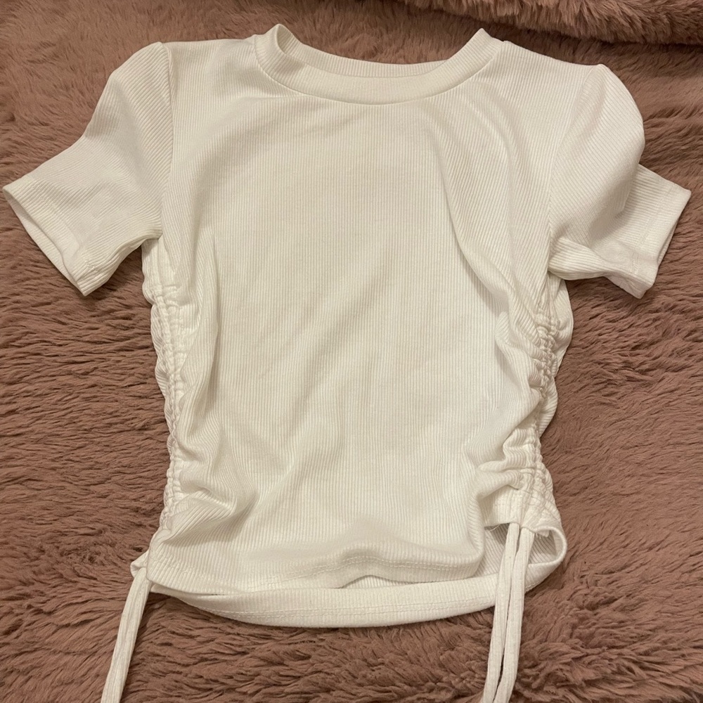 White zara Ruched top